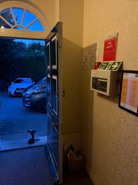 team was called to survey communal doors following health and safety concerns, including:
